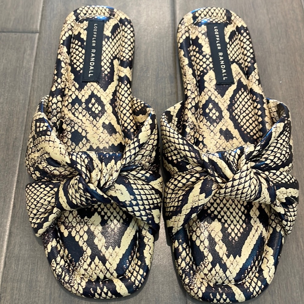 Loeffler Randall Polly Slide Sandal - Neutral Motif Size 8